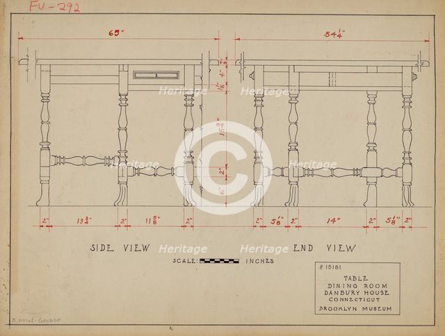 Gate-legged Table, c. 1937. Creator: B. Holst-Grubbe.