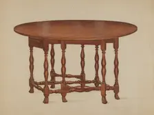 Gate-legged Table, c. 1937. Creator: Frank Wenger