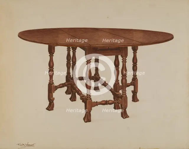 Gate-legged Table, c. 1937. Creator: Frank Wenger.