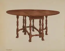 Gate-legged Table, c. 1937. Creator: Frank Wenger