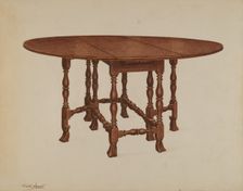 Gate-legged Table, c. 1937. Creator: Frank Wenger