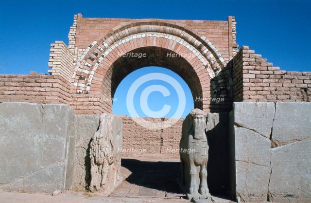 Gate, Northwest Palace, Calah (Nimrud), Iraq, 1977. Creator: Vivienne Sharp.