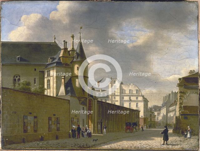 Gate of the Hotel de Clisson and rue des Archives, around 1840. Creator: Unknown.