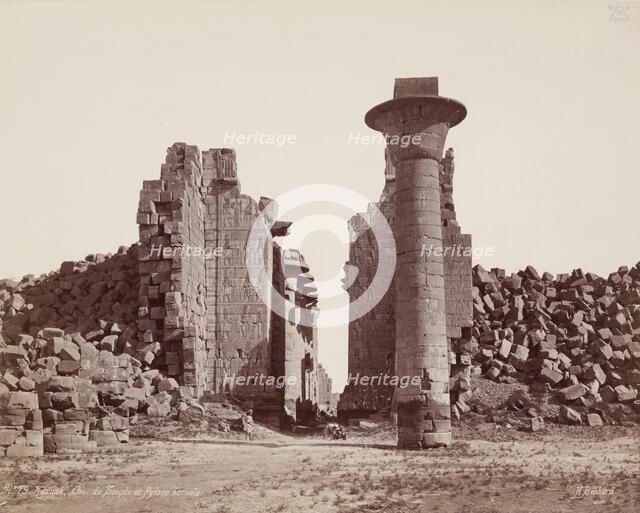 Gate of the Hypostyle Hall, Temple Of Karnak. Luxor, East, late 19th century. Creator: Henri Bechard.