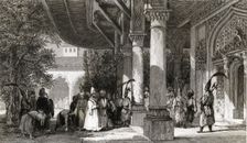 Gate of the Serrallo at Constantinople, engraving from 1850