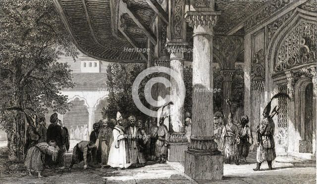 Gate of the Serrallo at Constantinople, engraving from 1850.