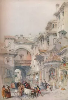 Gate of the Vivarrambla, Granada 1830s, (1930). Creator: David Roberts