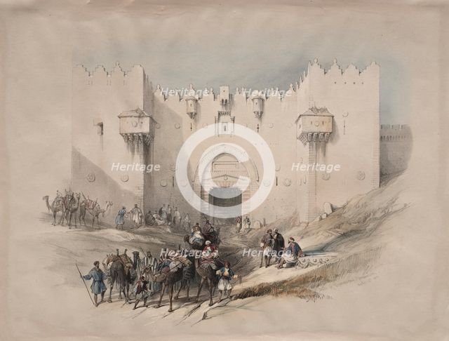 Gate of Damascus, Jerusalem, 1839. Creator: David Roberts (British, 1796-1864).