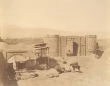 [Gate of Government, Teheran, Iran], 1840s-60s. Creator: Luigi Pesce