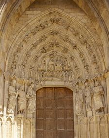 Gate of St Francis (San Francisco), West Front, Santa Maria de Leon Cathedral, Spain, (2002). Creator: LTL
