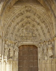 Gate of St Francis (San Francisco), West Front, Santa Maria de Leon Cathedral, Spain, (2002). Creator: LTL