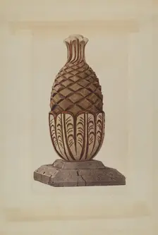 Gate Post Top, c. 1938. Creator: Henry Tomaszewski