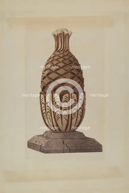 Gate Post Top, c. 1938. Creator: Henry Tomaszewski.