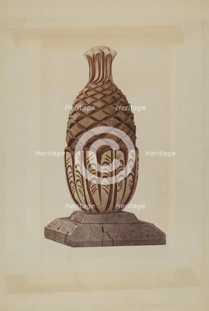 Gate Post Top, c. 1938. Creator: Henry Tomaszewski.