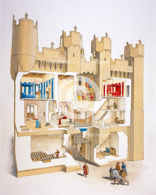 Gatehouse of Hylton Castle, Sunderland, Tyne and Wear, 15th century (c2005). Artist: David Simon.