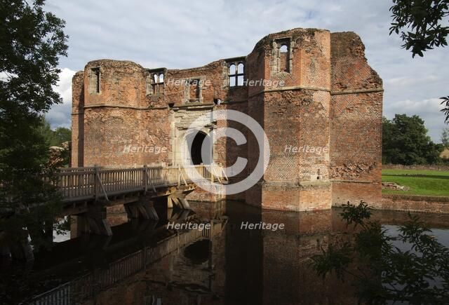 Gatehouse and approach bridge, Kirby Muxloe Castle, Leicestershire, 2006. Artist: Alun Bull.