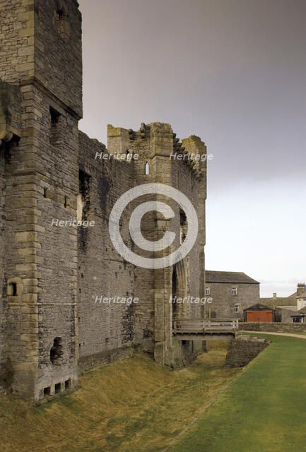 Gatehouse and moat, Middleham Castle, North Yorkshire, 1992. Artist: Unknown