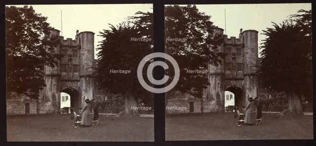 Gatehouse, Bishop's Palace, Wells, Mendip, Somerset, 1913. Creator: Walter Edward Zehetmayr.