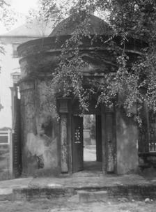 Gatehouse in front of the Joseph Manigault House, 350 Meeting Street, Charleston..., c1920-c1926. Creator: Arnold Genthe