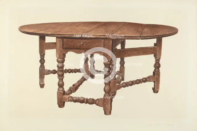 Gateleg Table, 1939. Creator: Amos C. Brinton.