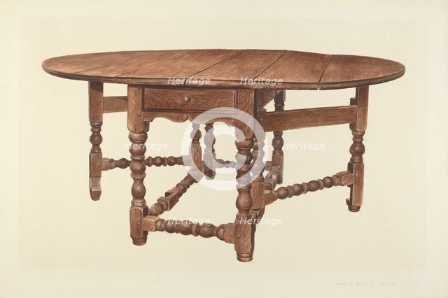 Gateleg Table, 1939. Creator: Amos C. Brinton.