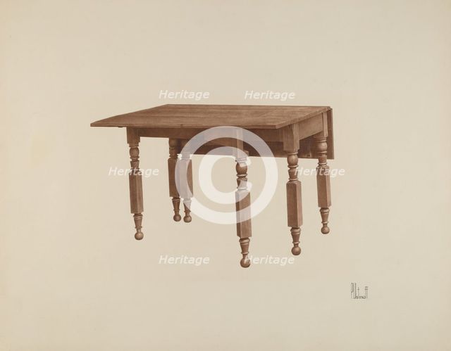 Gateleg Table, c. 1942. Creator: Peter C. Ustinoff.