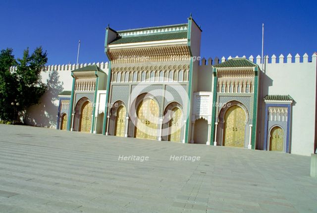 Gates of the Royal Palace, Fez, Morocco. Creator: Vivienne Sharp.