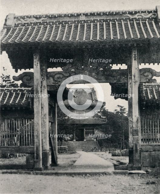 ''Gates of the Tanjo-ji temple, dedicated to Nichiren', c1900, (1921). Artist: Julian Leonard Street.