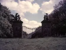 Gates of Traquair House, Scotland, c1955. Creator: Arthur Charles Kirby Ware