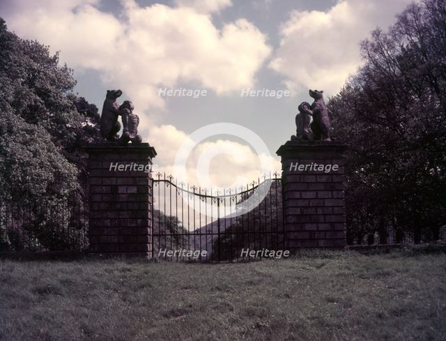 Gates of Traquair House, Scotland, c1955. Creator: Arthur Charles Kirby Ware.