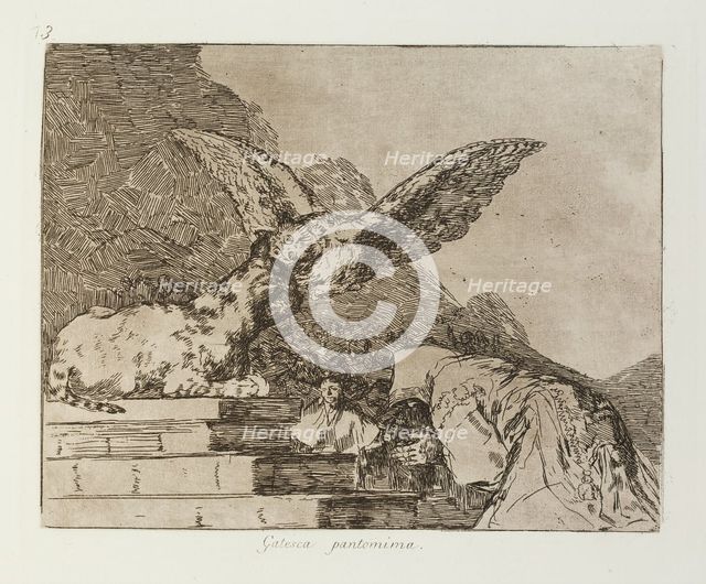 Gatesca pantomima.; Los Desastres de la Guerra, Madrid 1863. Creator: Francisco Goya.