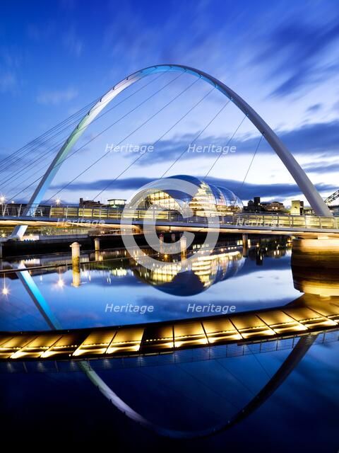Gateshead Millennium Bridge connecting Gateshead and Newcastle upon Tyne, 2008.   Artist: Historic England Staff Photographer.
