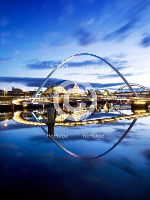 Gateshead Millennium Bridge connecting Gateshead and Newcastle upon Tyne, 2008.   Artist: Historic England Staff Photographer.