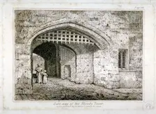 Gateway to the Bloody Tower, Tower of London, 1821. Artist: Anon