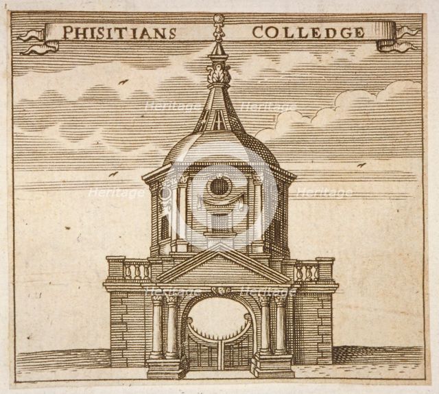 Gateway to the Royal College of Physicians, City of London, 1700. Artist: Anon