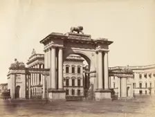 Gateway to Government House, Calcutta, 1850s. Creator: Captain R. B. Hill
