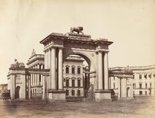 Gateway to Government House, Calcutta, 1850s. Creator: Captain R. B. Hill