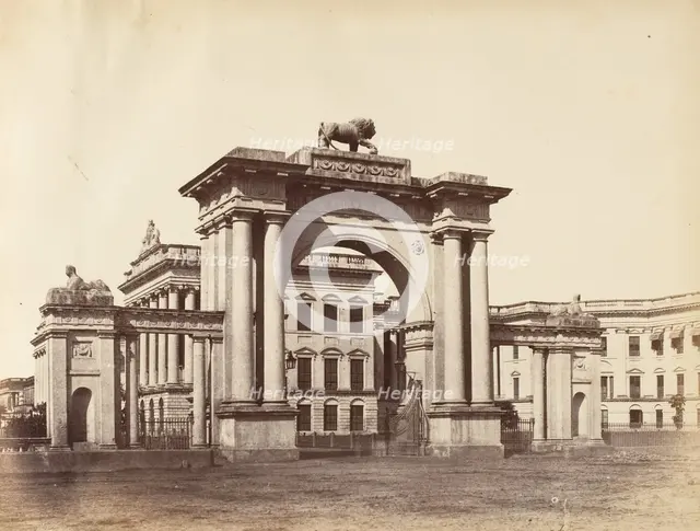 Gateway to Government House, Calcutta, 1850s. Creator: Captain R. B. Hill.