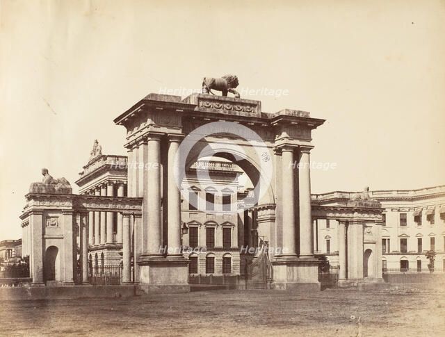 Gateway to Government House, Calcutta, 1850s. Creator: Captain R. B. Hill.