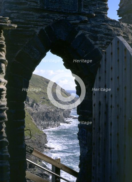 Gateway to inner ward, Tintagel Castle, Cornwall, 1998. Artist: N Corrie