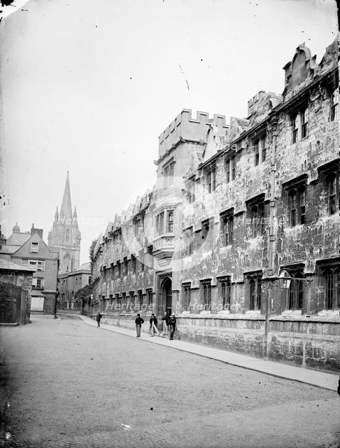 Gateway to Oriel College, Oxford University, Oxfordshire, c1860-c1922. Artist: Henry Taunt