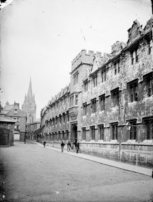 Gateway to Oriel College, Oxford University, Oxfordshire, c1860-c1922. Artist: Henry Taunt