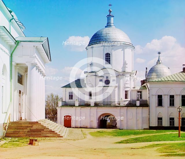 Gateway into Nil's Hermitage [St Nil Stolbensky Monastery, Lake Seliger], 1910. Creator: Sergey Mikhaylovich Prokudin-Gorsky.