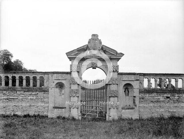Gateway, Kirby Hall, Northamptonshire, 1925. Artist: Nathaniel Lloyd