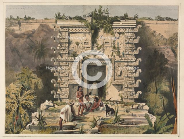 Gateway of the Great Teocallis, Uxmal. Creator: Frederick Catherwood (British, 1799-1854).