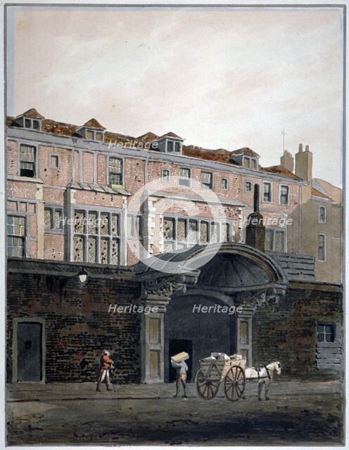 Gateway of Winchester Place, London, 1820.           Artist: George Shepherd