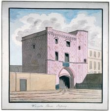 Gateway of Worcester House, Stepney, London, c1810. Artist: Anon