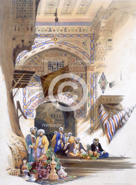 'Gateway of a Bazaar, Grand Cairo', Egypt, 1846. Artist: A Margaretta Burr