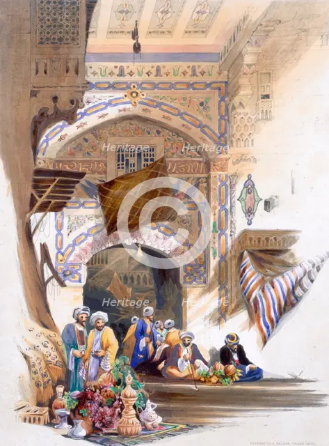 'Gateway of a Bazaar, Grand Cairo', Egypt, 1846. Creator: A Margaretta Burr.