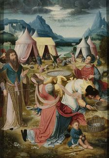 Gathering of Manna (inner, right wing of a triptych), c.1510-c.1520. Creator: Anon